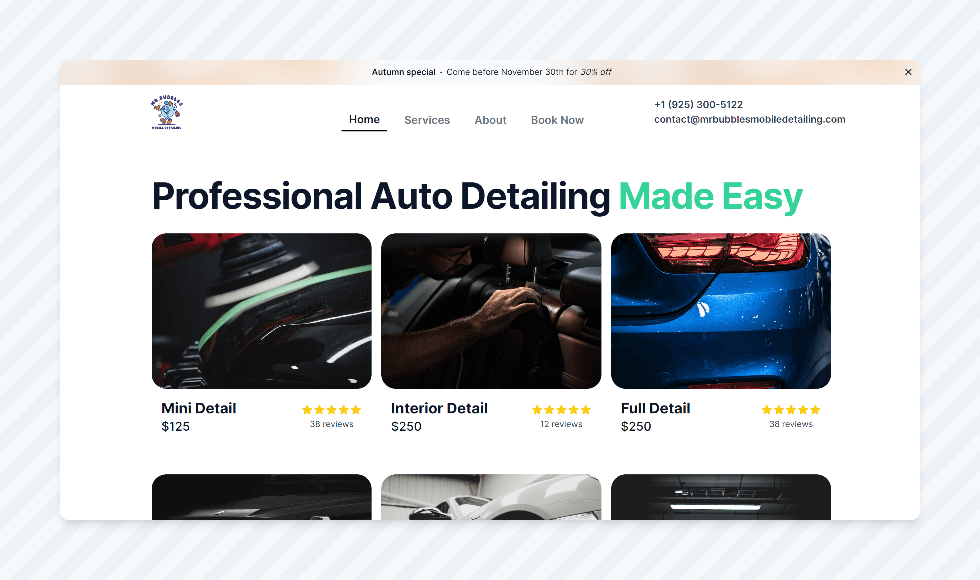 Mr. Bubbles Mobile Detailing Website